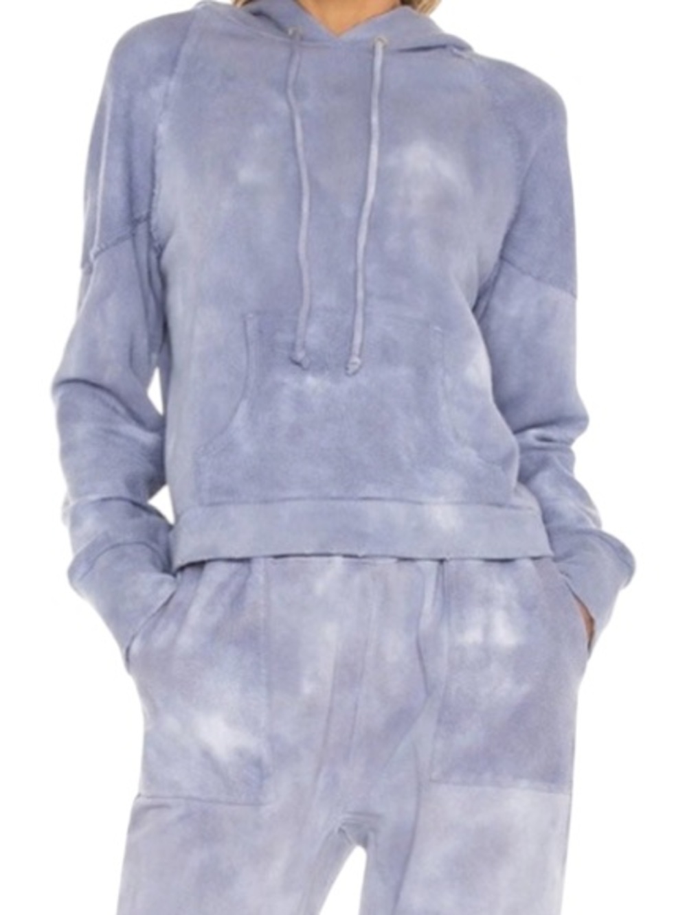 Cut and paste Light Blue Track Jogger Pants and Hoodie